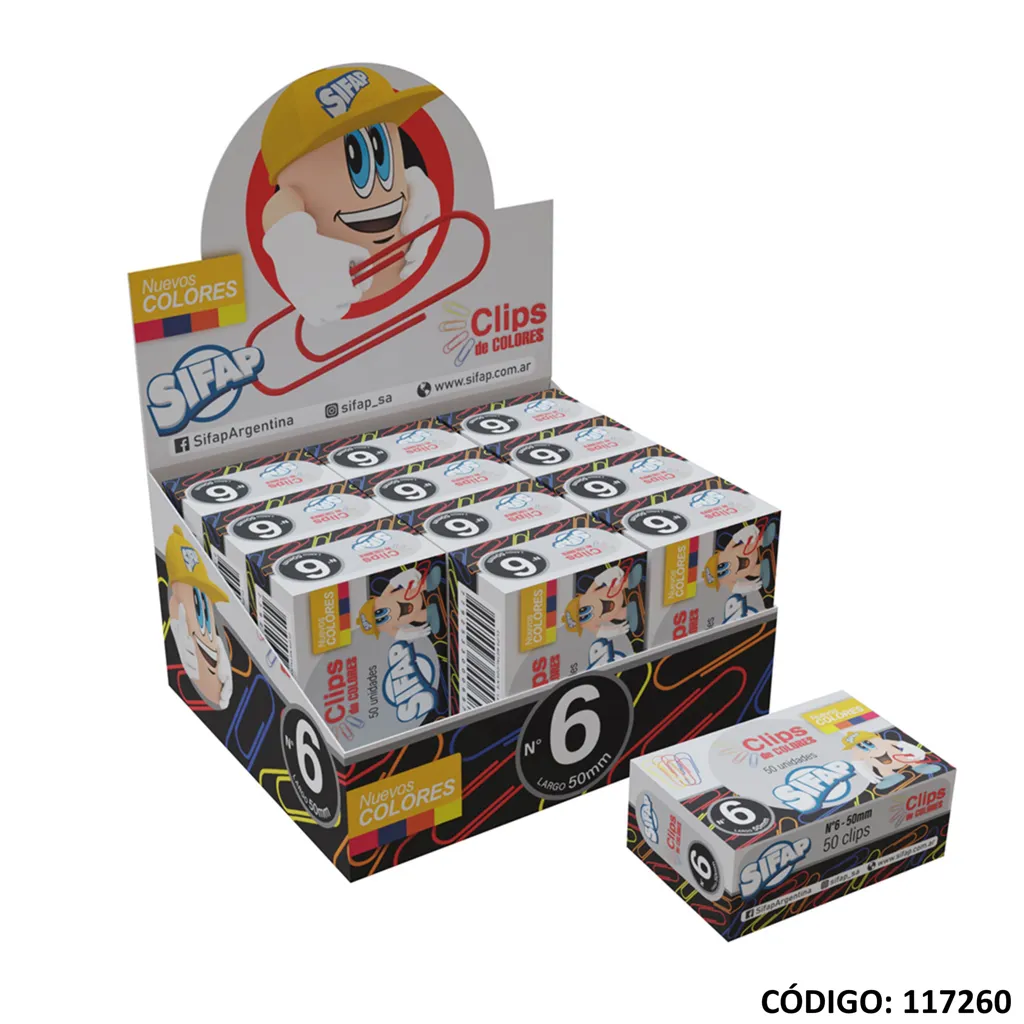 imagen de BROCHES CLIPS FORRADO N 6 SIFAP