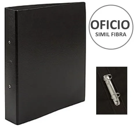 imagen de LIQUIDACION Carpeta Oficio 2 anillos Fibra Negra