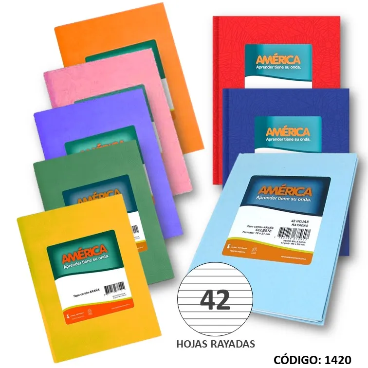 imagen de Cuaderno T/D Araña 42p  N°2 16x21cm America