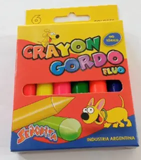imagen de Crayones x6 Gruesos FLUO SEÑORITA