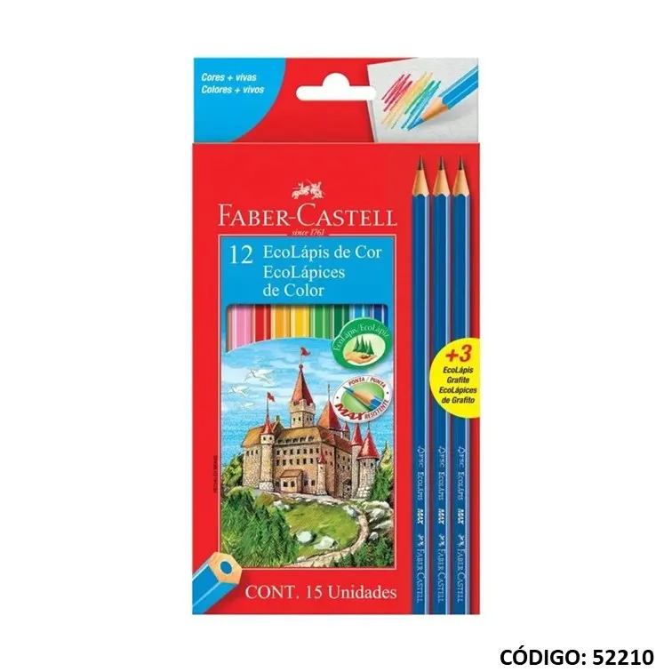 imagen de Lapiz Color x12 + 3 Negros - FABER