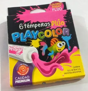 imagen de Tempera FLUÓ x6 8cm3 PLAYCOLOR