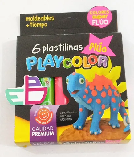 imagen de Plastilina FLUO x6 PLAYCOLOR